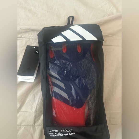 adidas Other - Adidas Soccer Goalkeeper Gloves Predator Pro Fingersave Blue Red Size 8